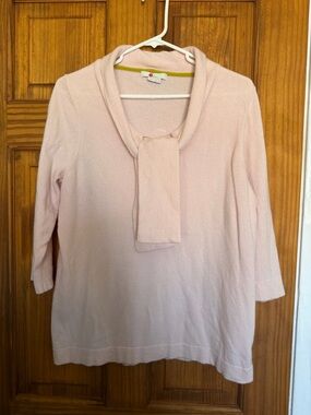 Boden Pink cowl neck knit sweater with tie